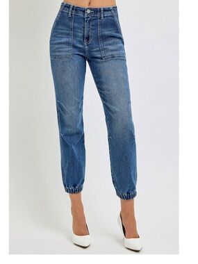 RISEN  High Rise Ankle Jogger Jeans